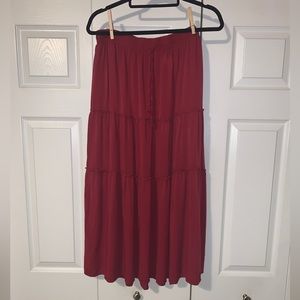Burgundy Maxi Skirt in size XL HAEOF brand from Amazon